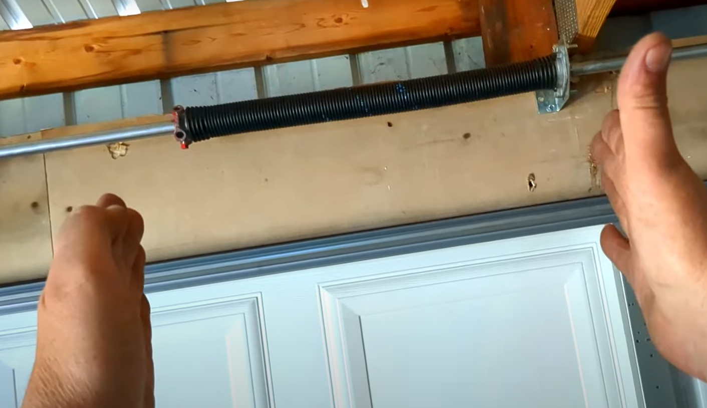 Garage door spring repair.